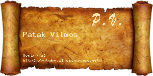 Patak Vilmos névjegykártya