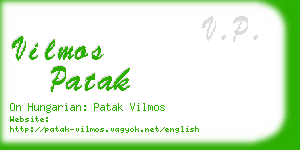 vilmos patak business card